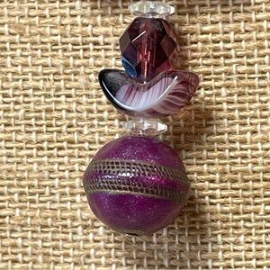 Purple Angel Necklace With Purple And Aurora Borealis Beads 16"